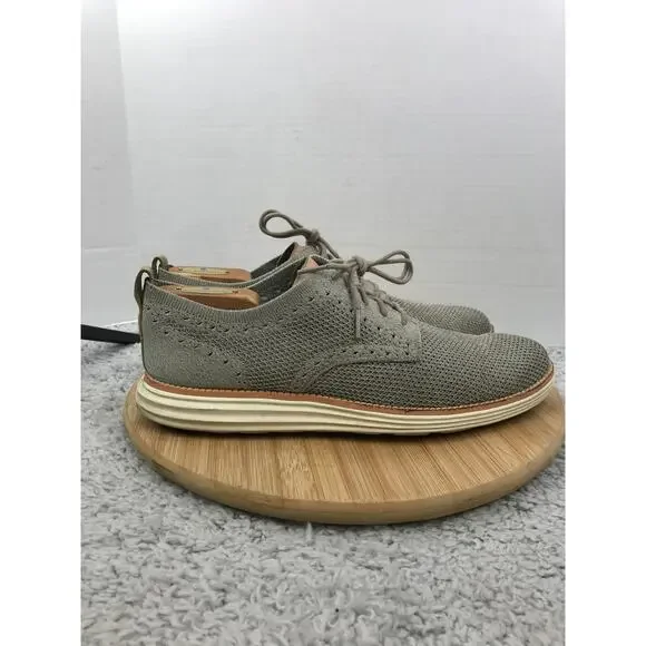 Cole Haan Mens 10M OriginalGrand Gray Stitchlite Plain Toe Casual Oxford Sneaker - Picture 3 of 10
